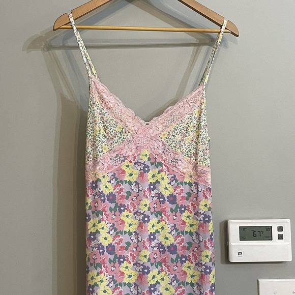 Asos Design Dress Strappy Lace Trim Midi Slip Dress Floral Size 8 Modern Boho - Picture 2 of 7